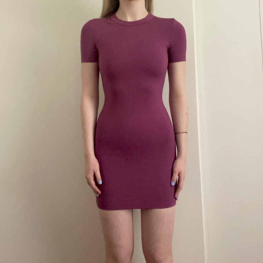 Purple t-shirt dress